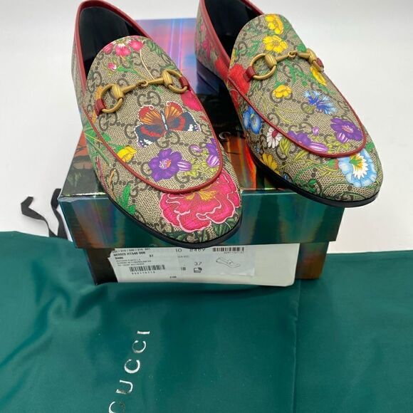 SOLD!!!!!!!!Women’s Gucci new Jordaan GG Supreme Loafers size 37.5 made in Italy - Picture 3 of 10
